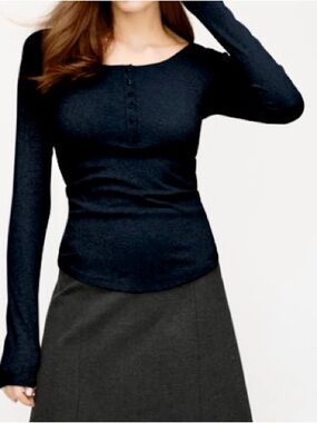 KIT + ACE brushed long sleeve henley